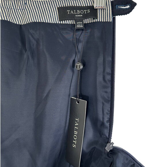 NWT Talbots Navy and White Pin Striped Pencil Skirt Womens Size 20 - Picture 5 of 6